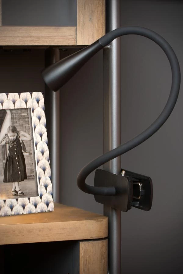 Lucide ZOZY - Lampe à pince - LED 3 StepDim - 1x4W 3000K - Noir - ambiance 2